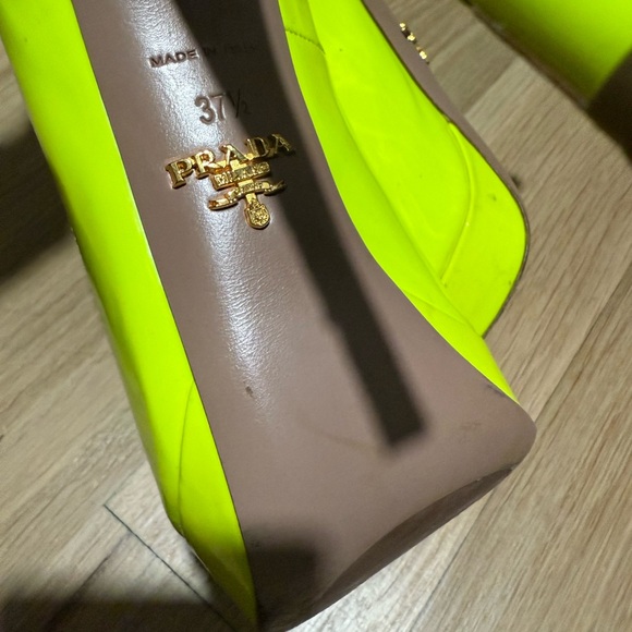 Prada neon peep toe pumps sz 37.5 - Picture 6 of 7